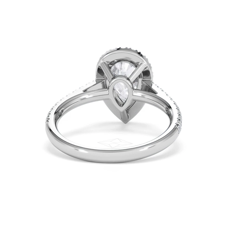 Diana Lab Diamond Pear Halo Engagement Ring Platinum 2.10ct F/VS1