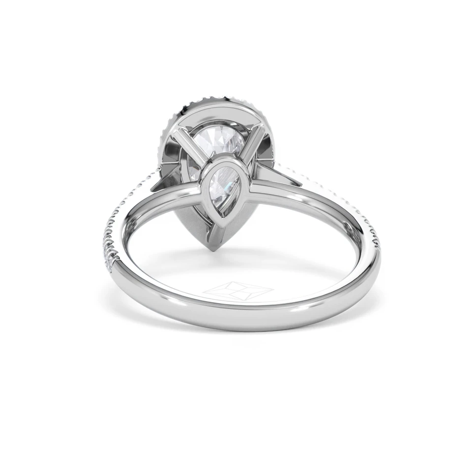 Diana Lab Diamond Pear Halo Engagement Ring Platinum 2.10ct F/VS1