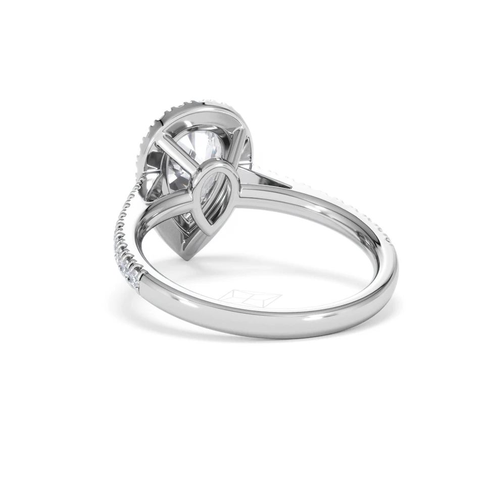 Diana Lab Diamond Pear Halo Engagement Ring Platinum 2.10ct F/VS1