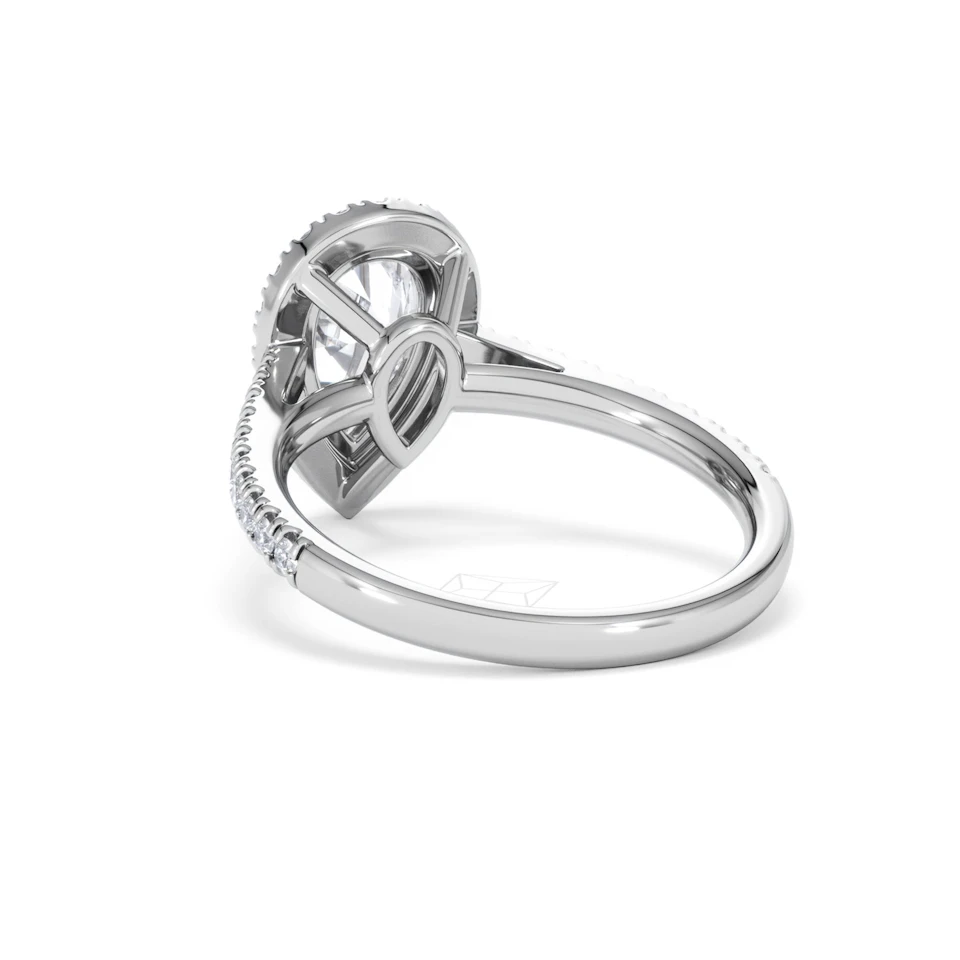 Diana Lab Diamond Pear Halo Engagement Ring Platinum 2.10ct F/VS1