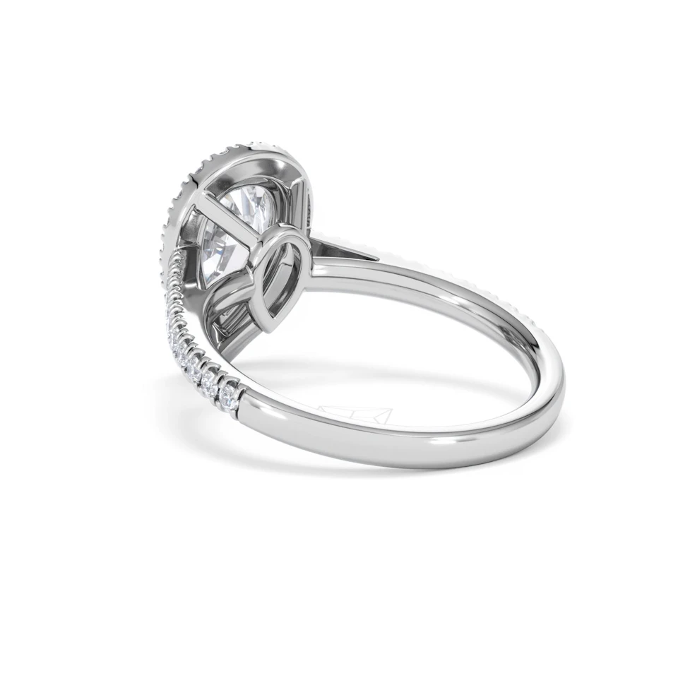 Diana Lab Diamond Pear Halo Engagement Ring Platinum 2.10ct F/VS1