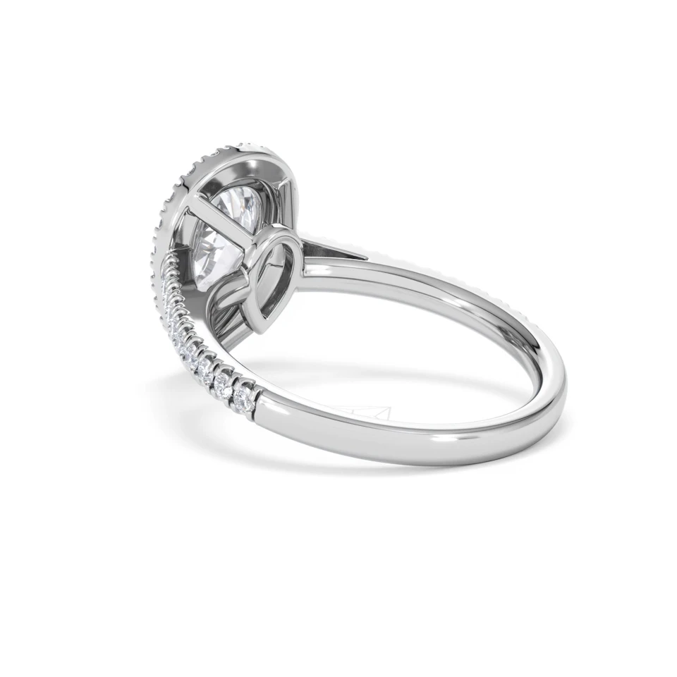 Diana Lab Diamond Pear Halo Engagement Ring Platinum 2.10ct F/VS1