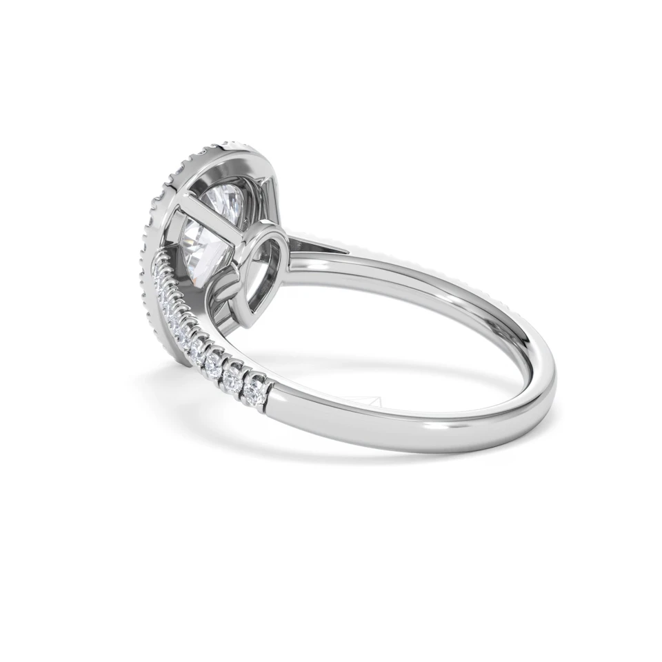 Diana Lab Diamond Pear Halo Engagement Ring 18KW Gold 2.10ct F/VS1