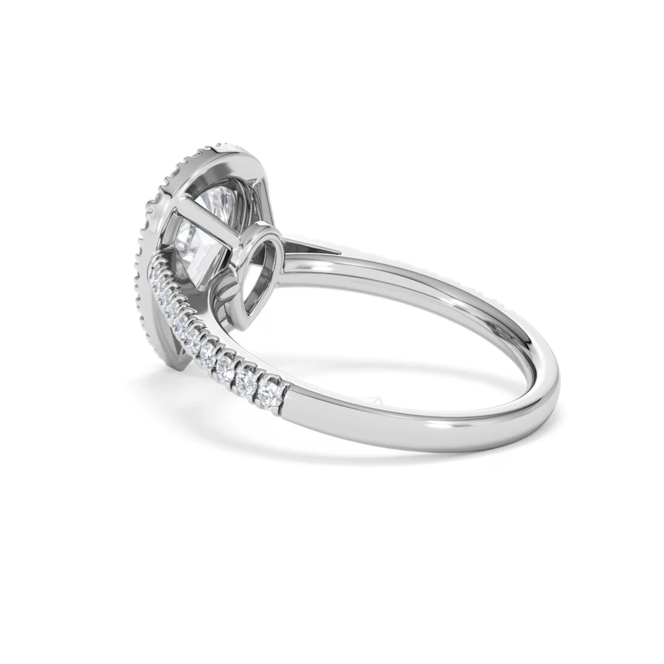 Diana Lab Diamond Pear Halo Engagement Ring Platinum 2.10ct F/VS1