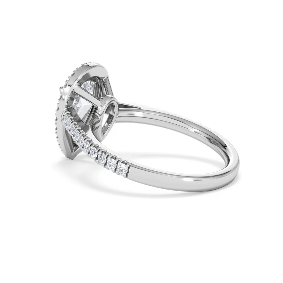 Diana Lab Diamond Pear Halo Engagement Ring Platinum 2.10ct F/VS1