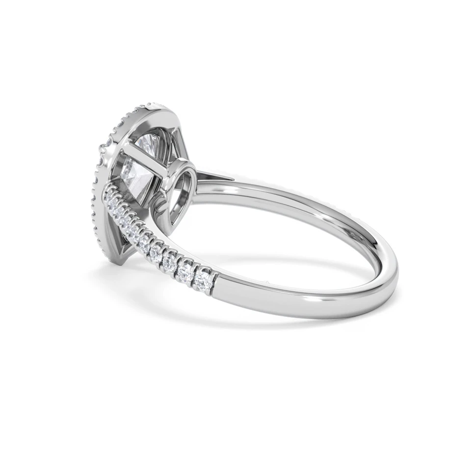 Diana Lab Diamond Pear Halo Engagement Ring 18KW Gold 2.10ct F/VS1