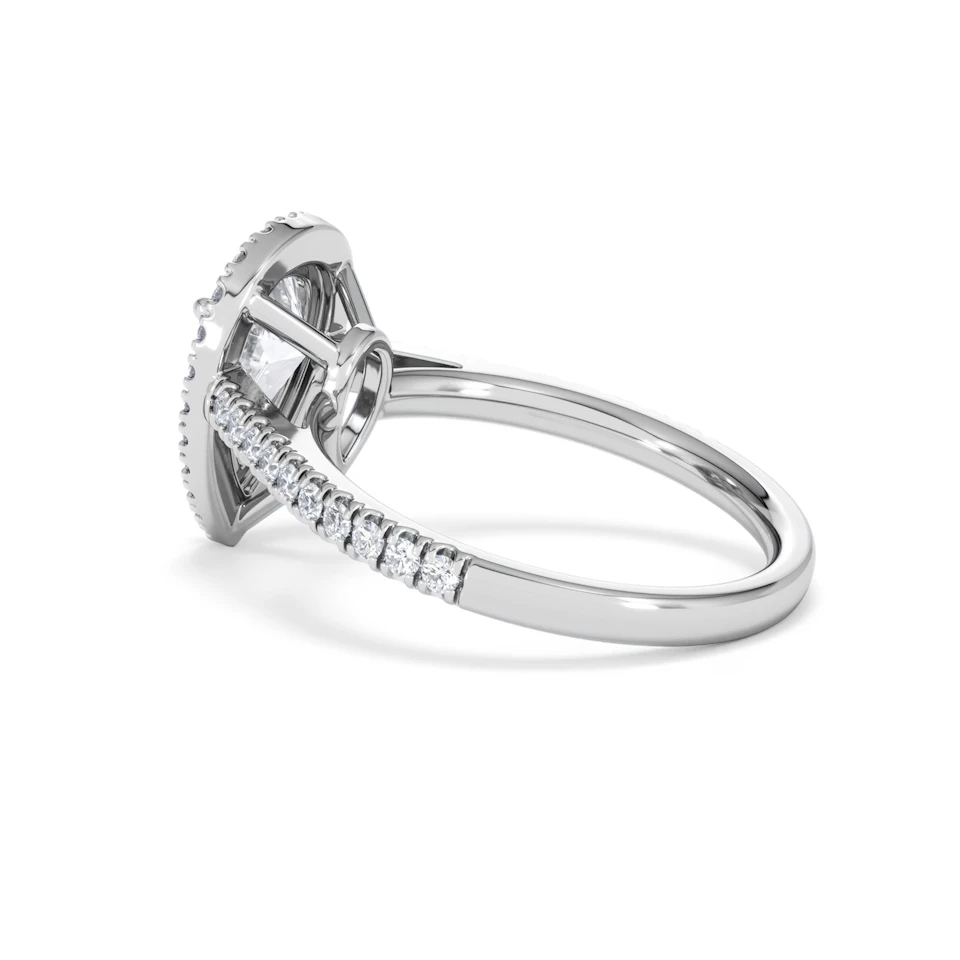 Diana Lab Diamond Pear Halo Engagement Ring 18KW Gold 2.10ct F/VS1