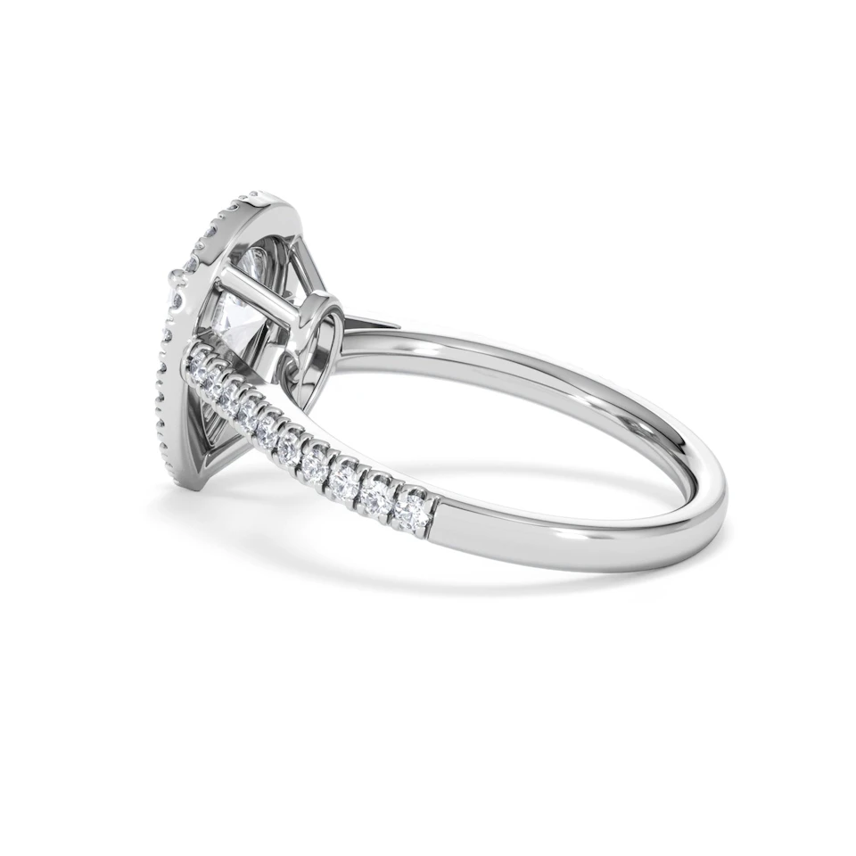 Diana Lab Diamond Pear Halo Engagement Ring Platinum 2.10ct F/VS1