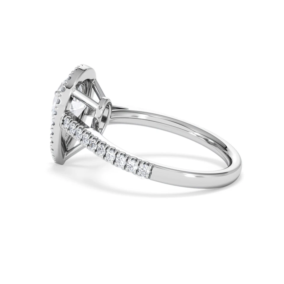 Diana Lab Diamond Pear Halo Engagement Ring Platinum 2.10ct F/VS1