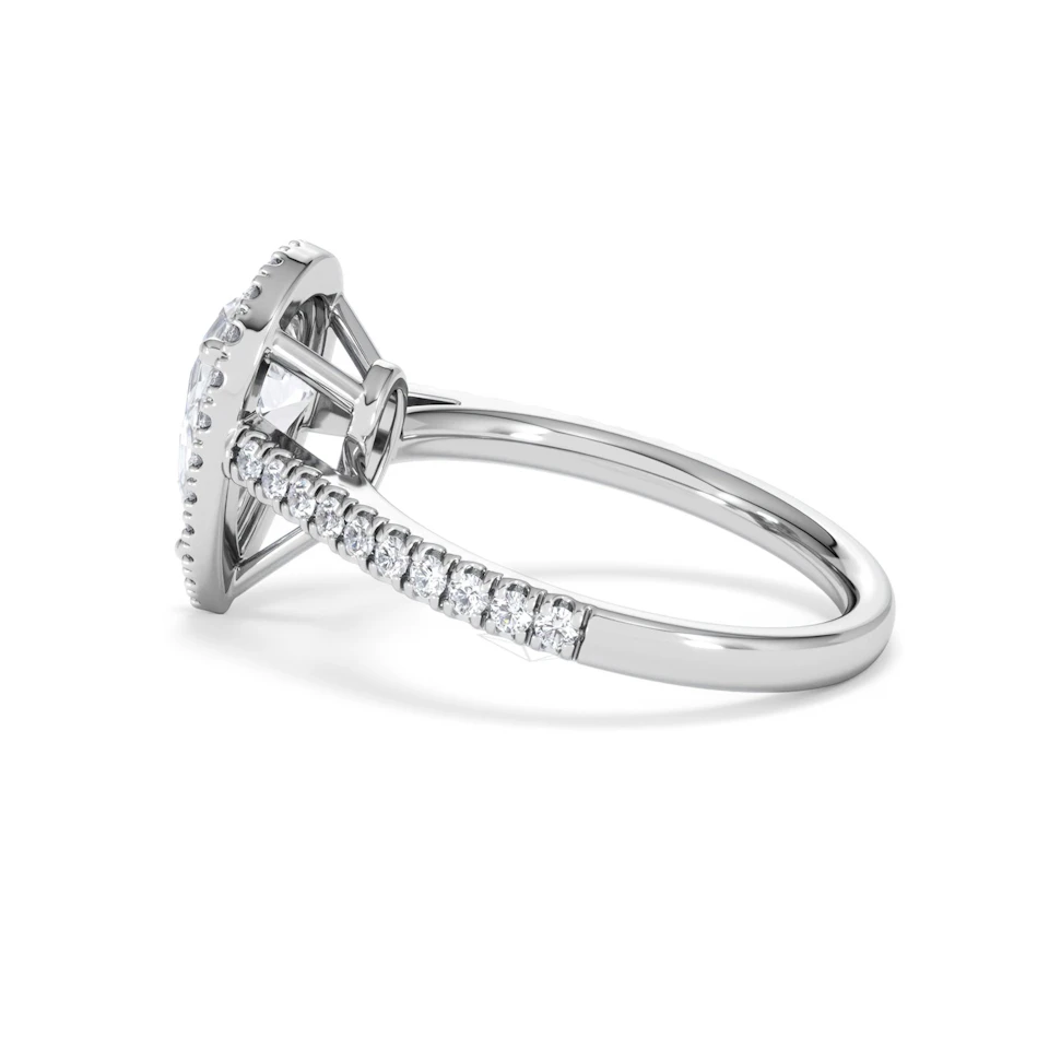 Diana Lab Diamond Pear Halo Engagement Ring Platinum 2.10ct F/VS1