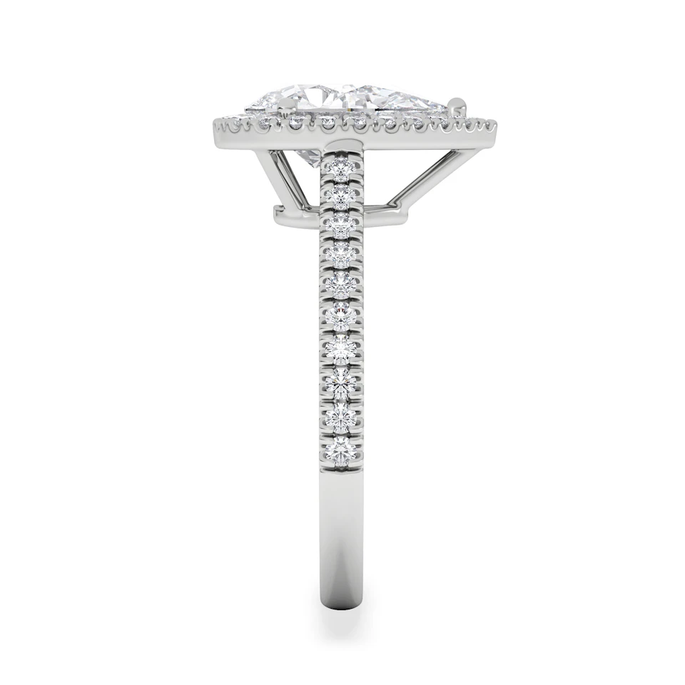 Diana Lab Diamond Pear Halo Engagement Ring Platinum 2.10ct F/VS1