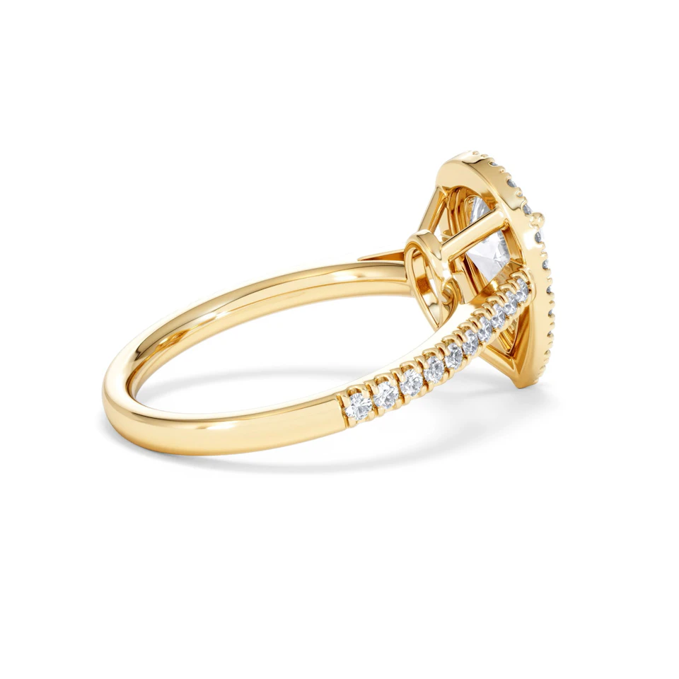 Diana Lab Diamond Pear Halo Engagement Ring in 18K Gold 2.10ct F/VS1