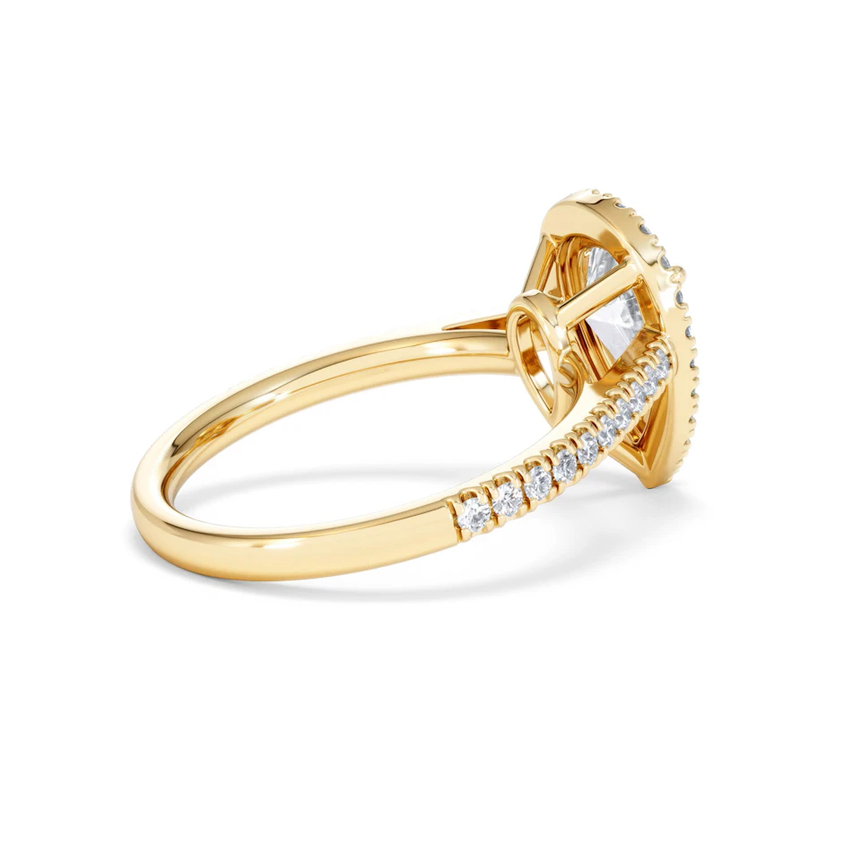 Diana Lab Diamond Pear Halo Engagement Ring in 18K Gold 2.10ct F/VS1
