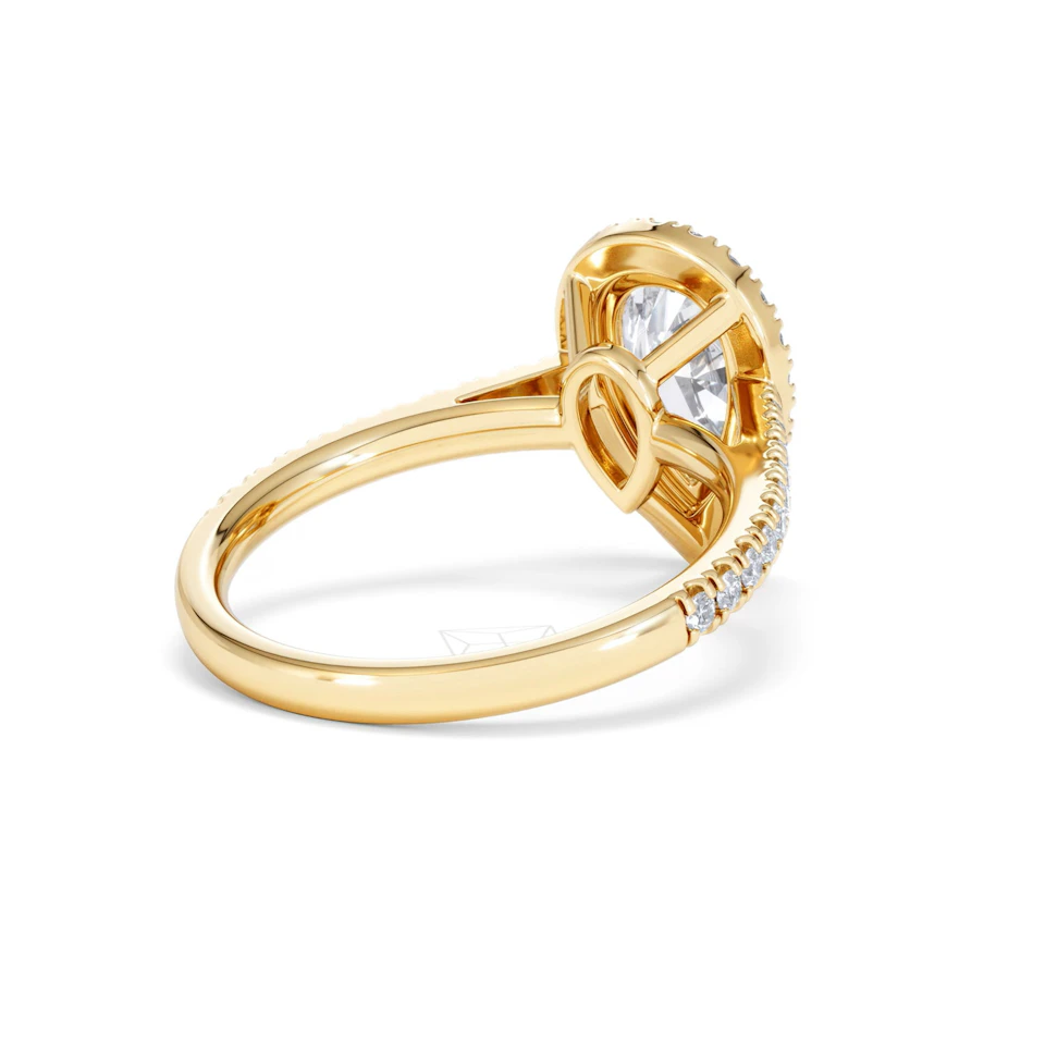 Diana Lab Diamond Pear Halo Engagement Ring in 18K Gold 2.10ct F/VS1