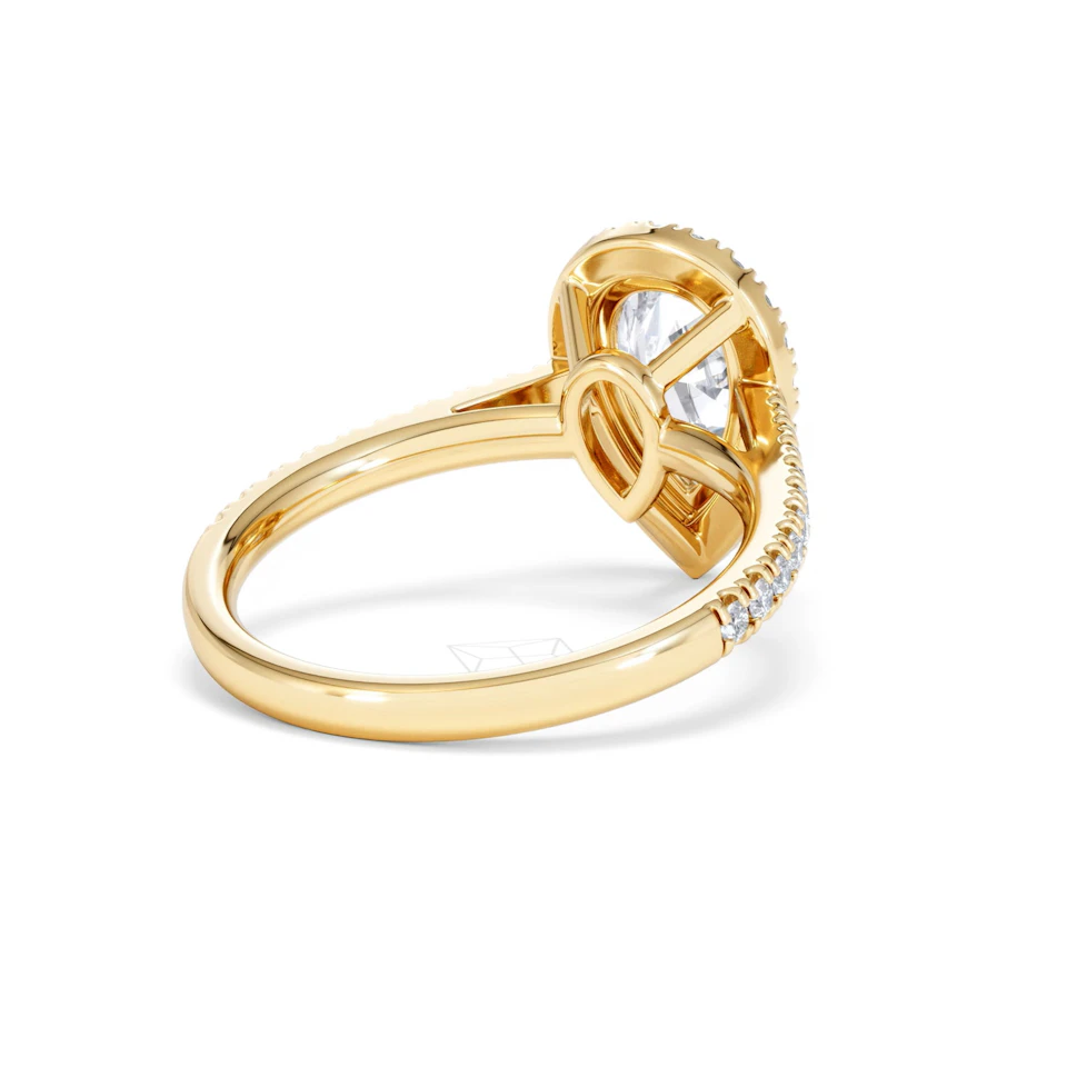 Diana Lab Diamond Pear Halo Engagement Ring in 18K Gold 2.10ct F/VS1
