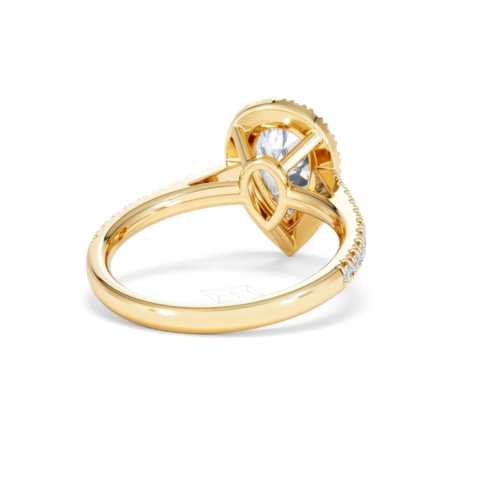 Diana Lab Diamond Pear Halo Engagement Ring in 18K Gold 2.10ct F/VS1