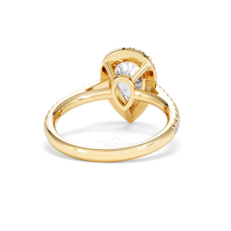 Diana Lab Diamond Pear Halo Engagement Ring in 18K Gold 2.10ct F/VS1