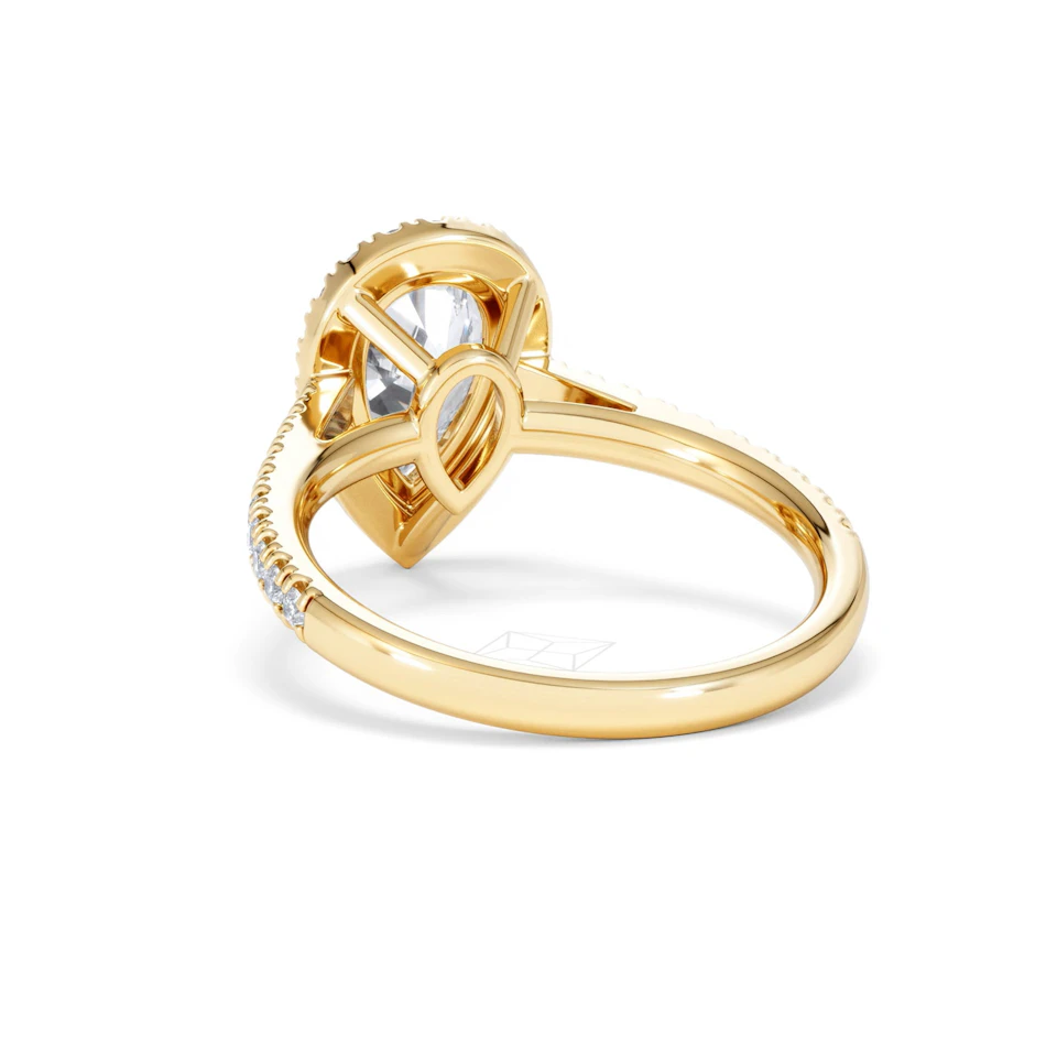 Diana Lab Diamond Pear Halo Engagement Ring in 18K Gold 2.10ct F/VS1