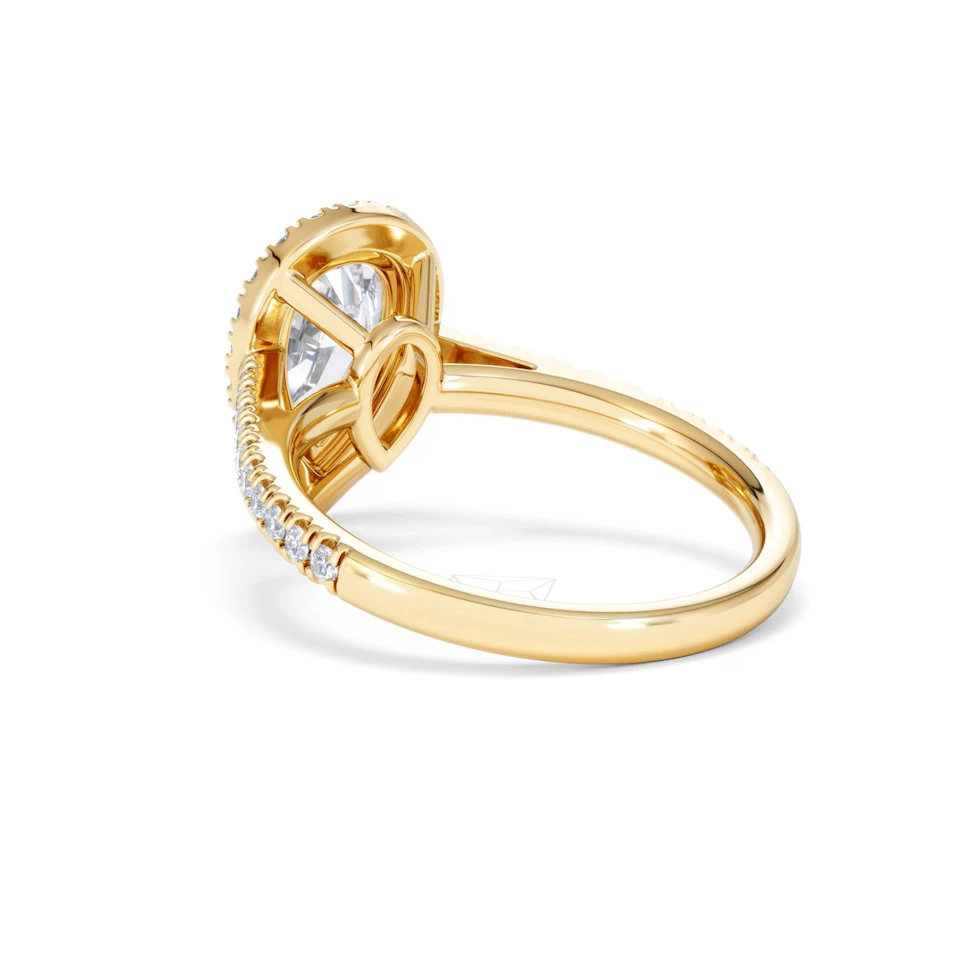Diana Lab Diamond Pear Halo Engagement Ring in 18K Gold 2.10ct F/VS1