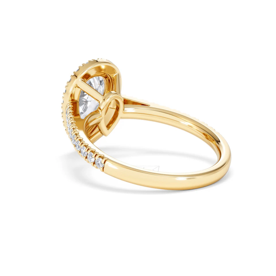Diana Lab Diamond Pear Halo Engagement Ring in 18K Gold 2.10ct F/VS1