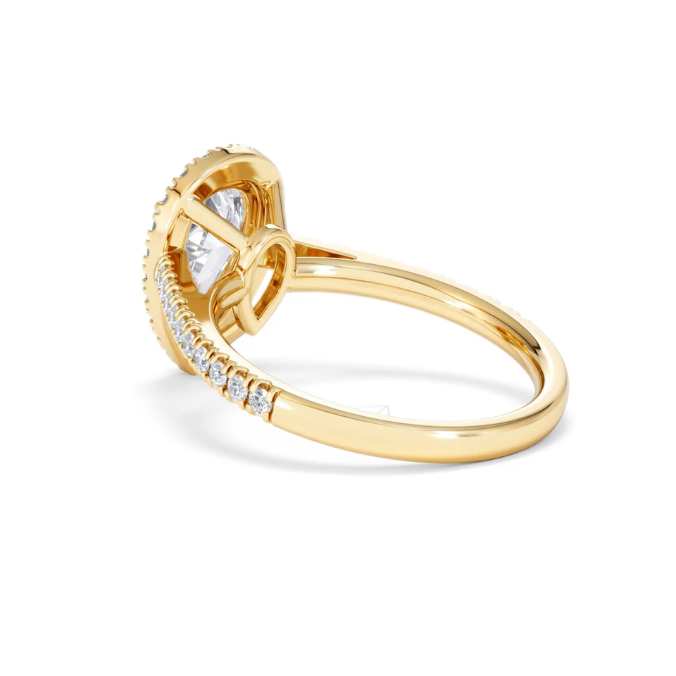 Diana Lab Diamond Pear Halo Engagement Ring in 18K Gold 2.10ct F/VS1