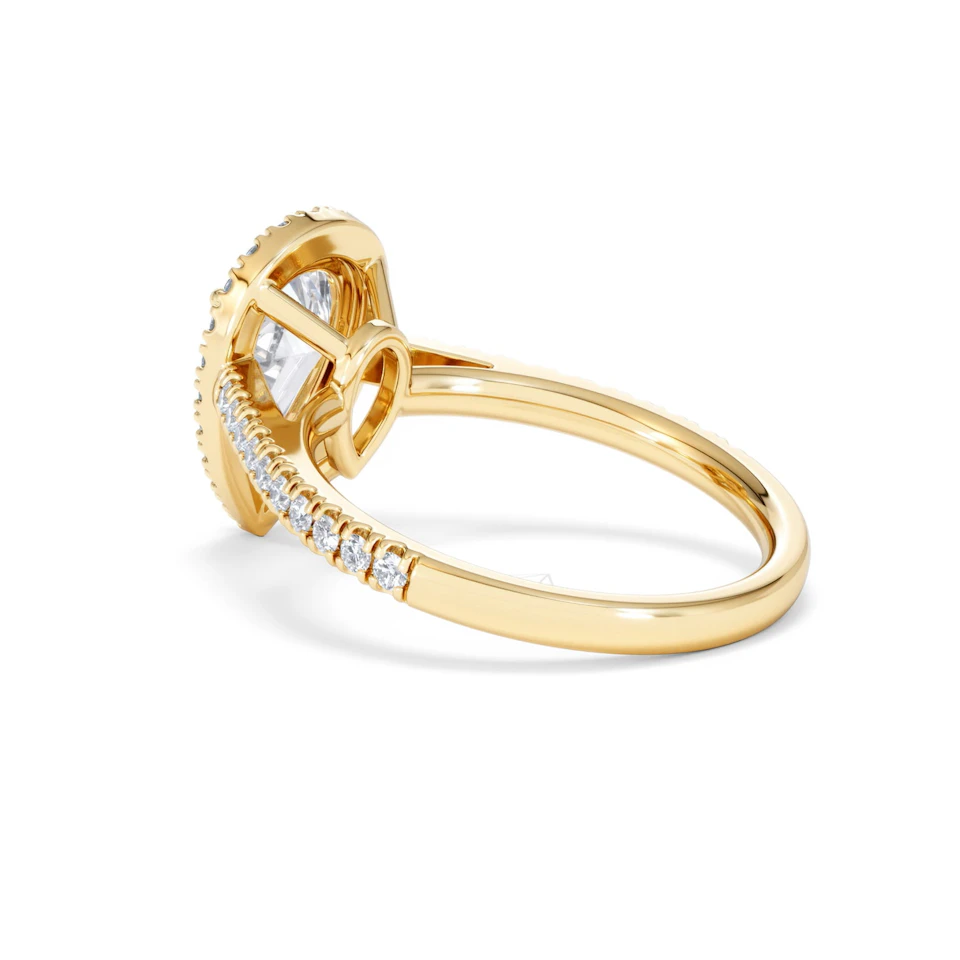 Diana Lab Diamond Pear Halo Engagement Ring in 18K Gold 2.10ct F/VS1
