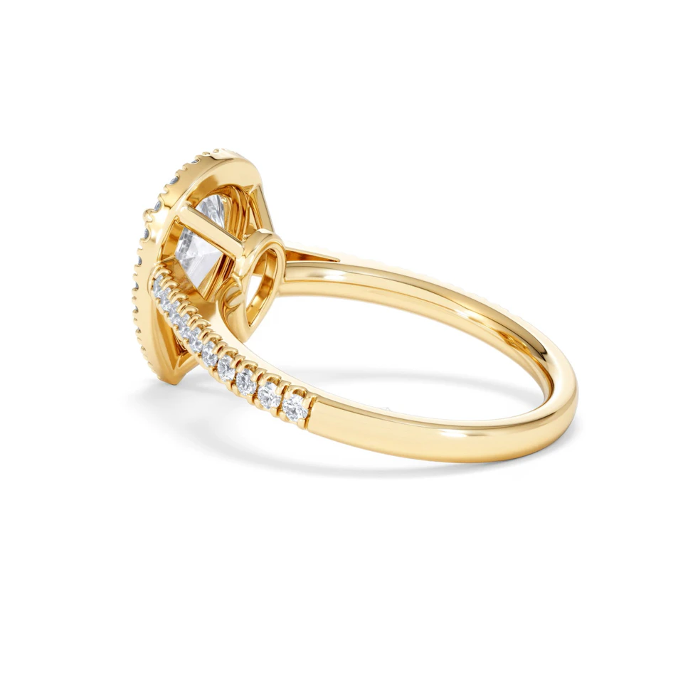 Diana Lab Diamond Pear Halo Engagement Ring in 18K Gold 2.10ct F/VS1