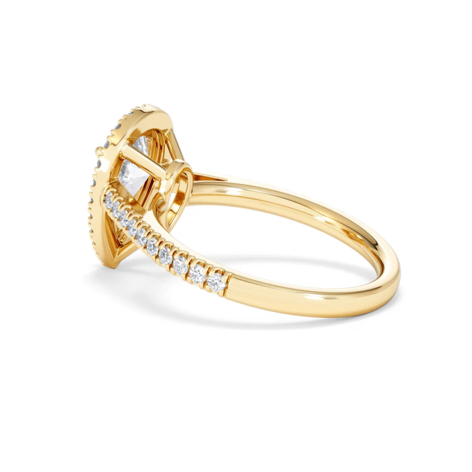 Diana Lab Diamond Pear Halo Engagement Ring in 18K Gold 2.10ct F/VS1