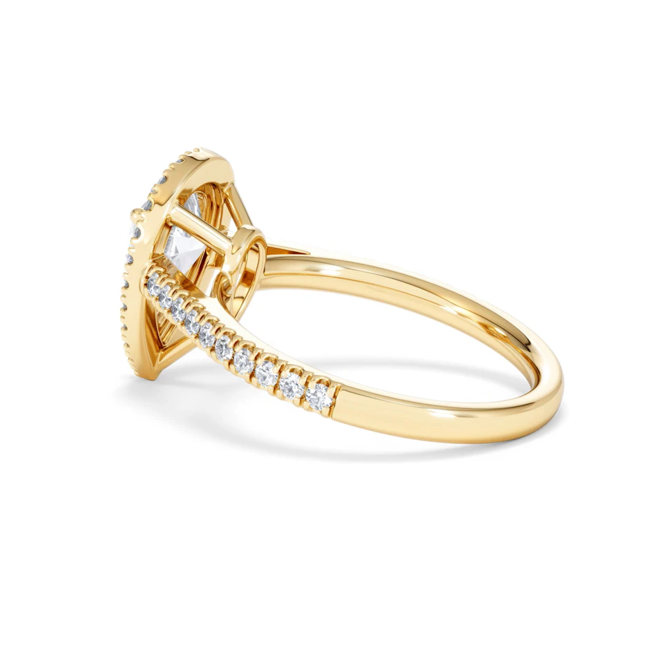 Diana Lab Diamond Pear Halo Engagement Ring in 18K Gold 2.10ct F/VS1