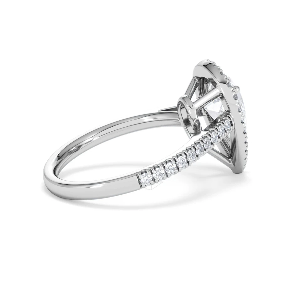 Diana Lab Diamond Pear Halo Engagement Ring Platinum 2.60ct F/VS1