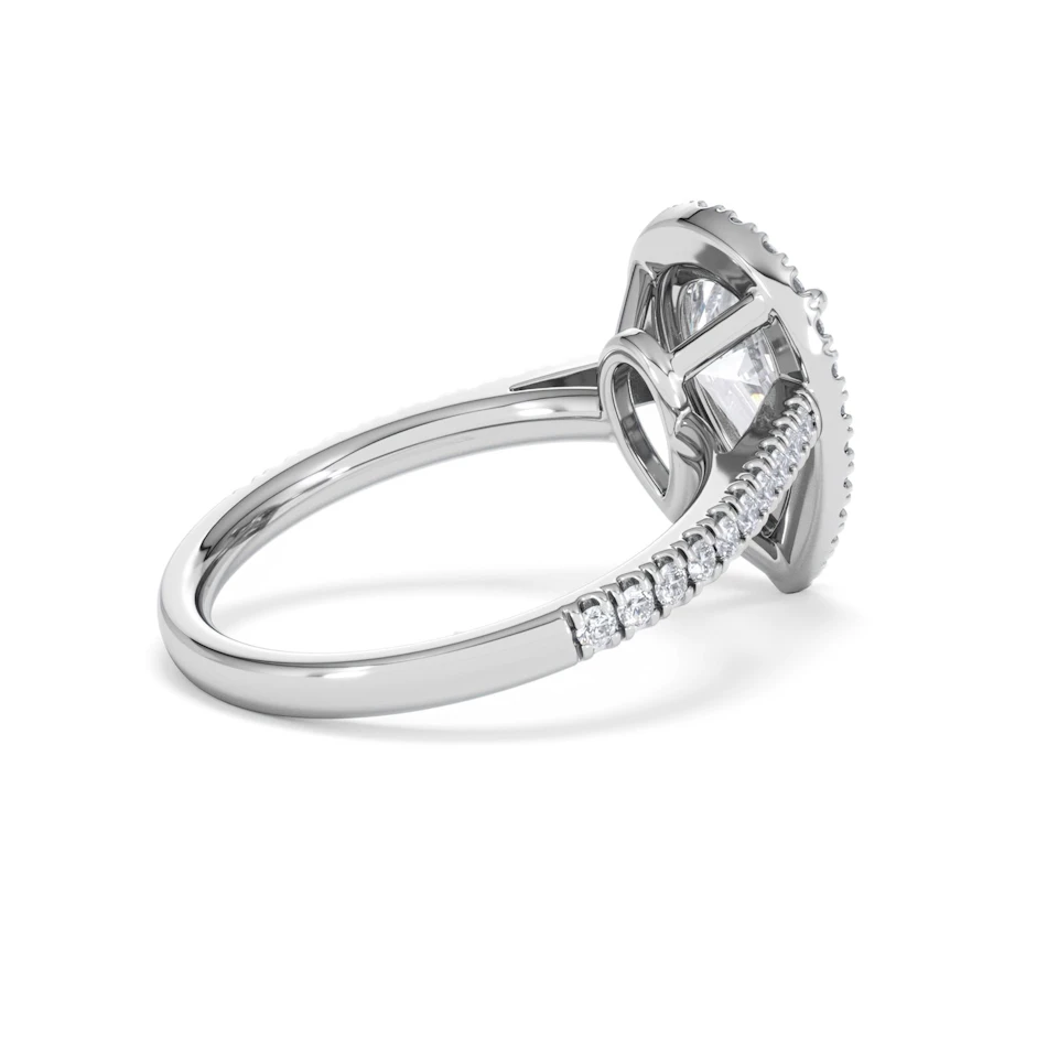 Diana Lab Diamond Pear Halo Engagement Ring 18KW Gold 2.60ct F/VS1