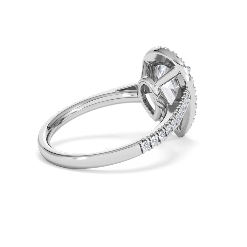 Diana Lab Diamond Pear Halo Engagement Ring 18KW Gold 2.60ct F/VS1