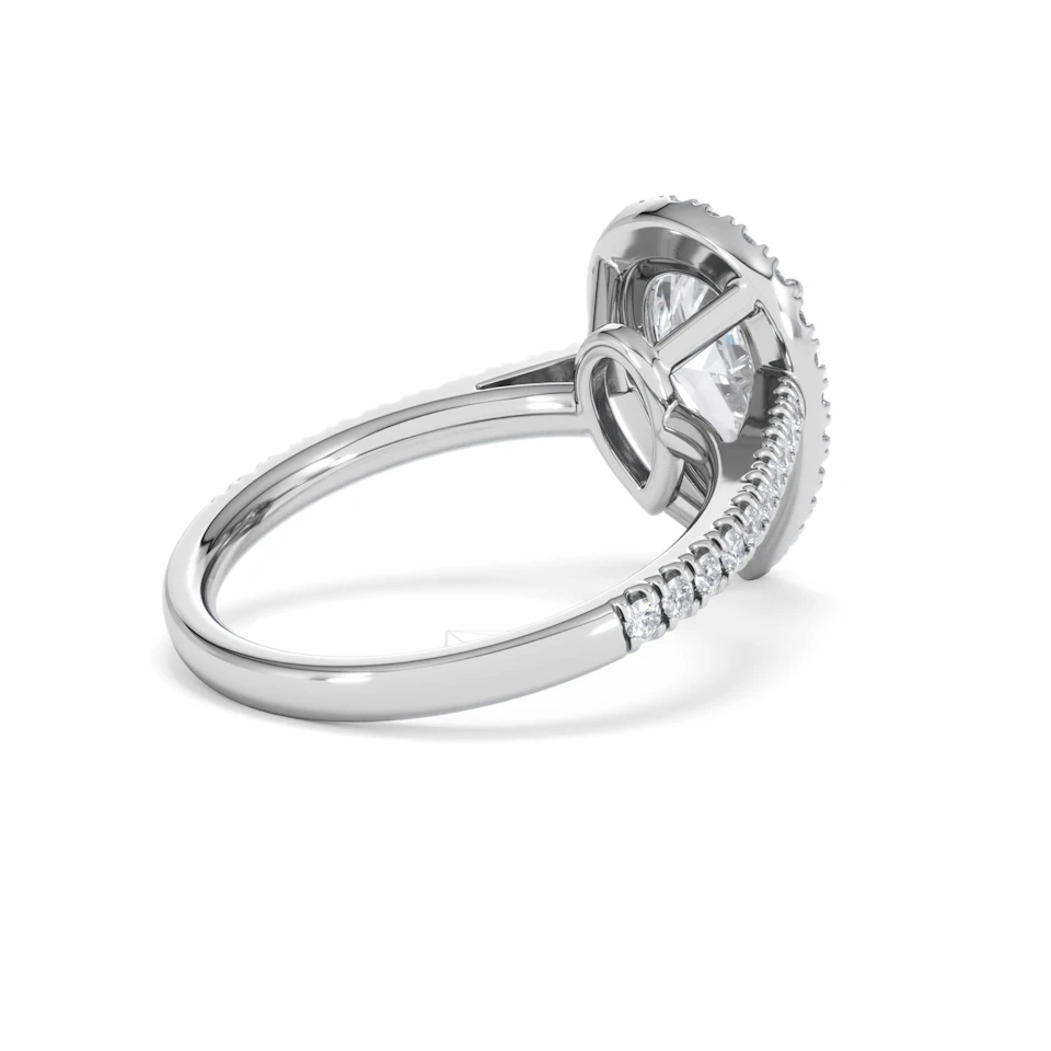 Diana Lab Diamond Pear Halo Engagement Ring Platinum 2.60ct F/VS1