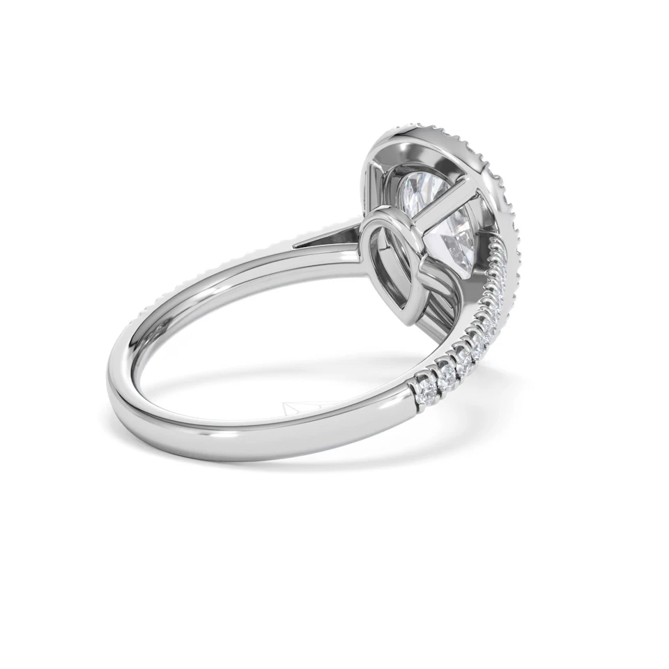 Diana Lab Diamond Pear Halo Engagement Ring Platinum 2.60ct F/VS1