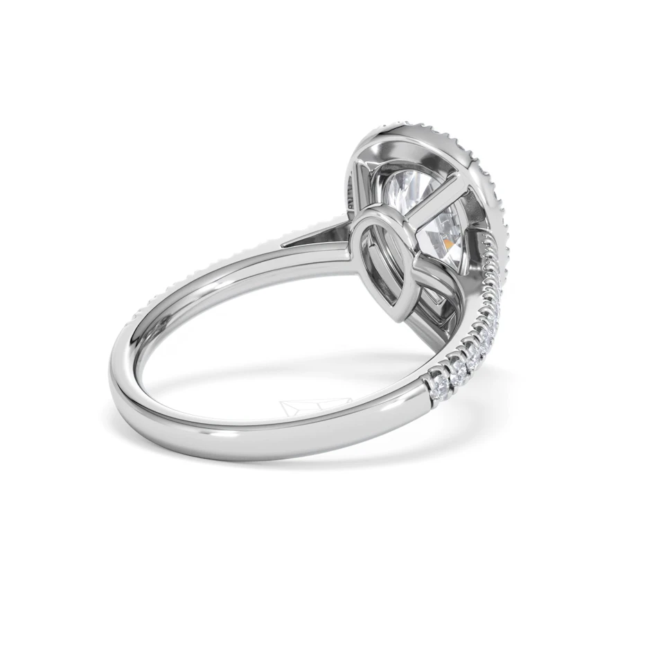Diana Lab Diamond Pear Halo Engagement Ring Platinum 2.60ct F/VS1