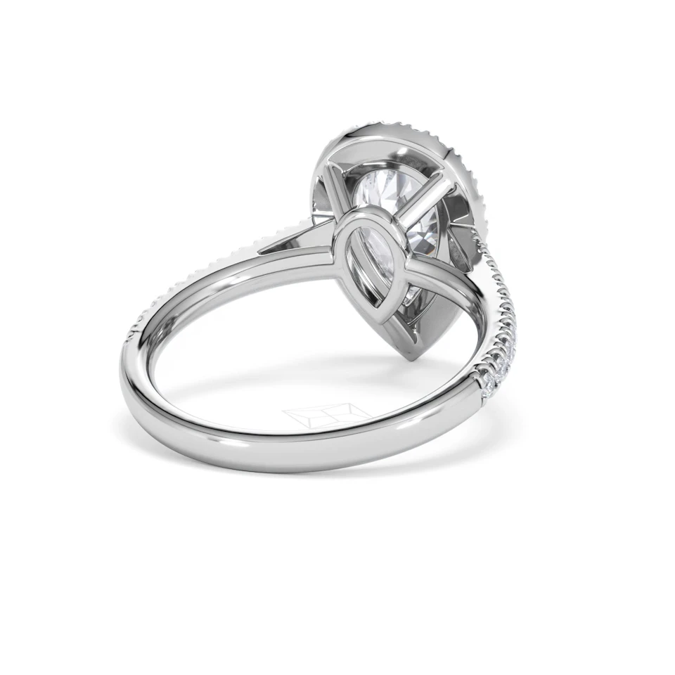 Diana Lab Diamond Pear Halo Engagement Ring Platinum 2.60ct F/VS1