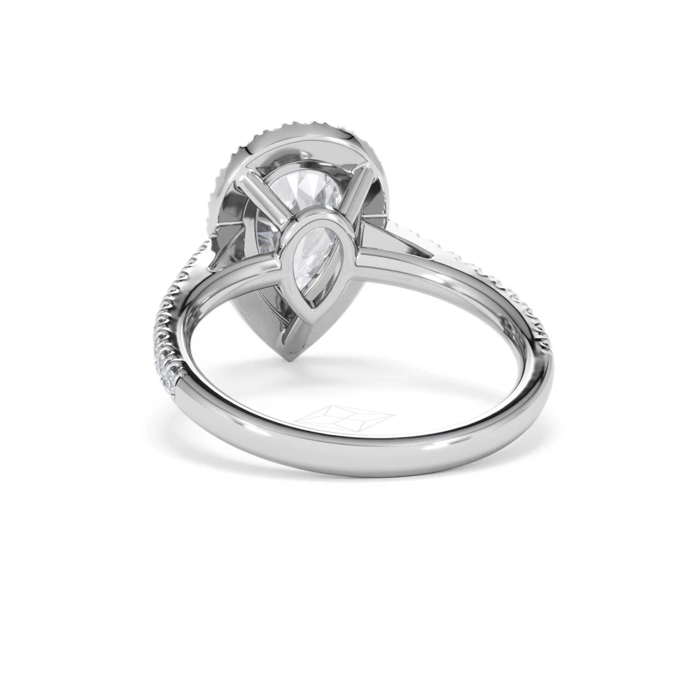 Diana Lab Diamond Pear Halo Engagement Ring Platinum 2.60ct F/VS1