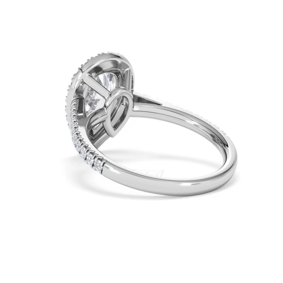 Diana Lab Diamond Pear Halo Engagement Ring Platinum 2.60ct F/VS1