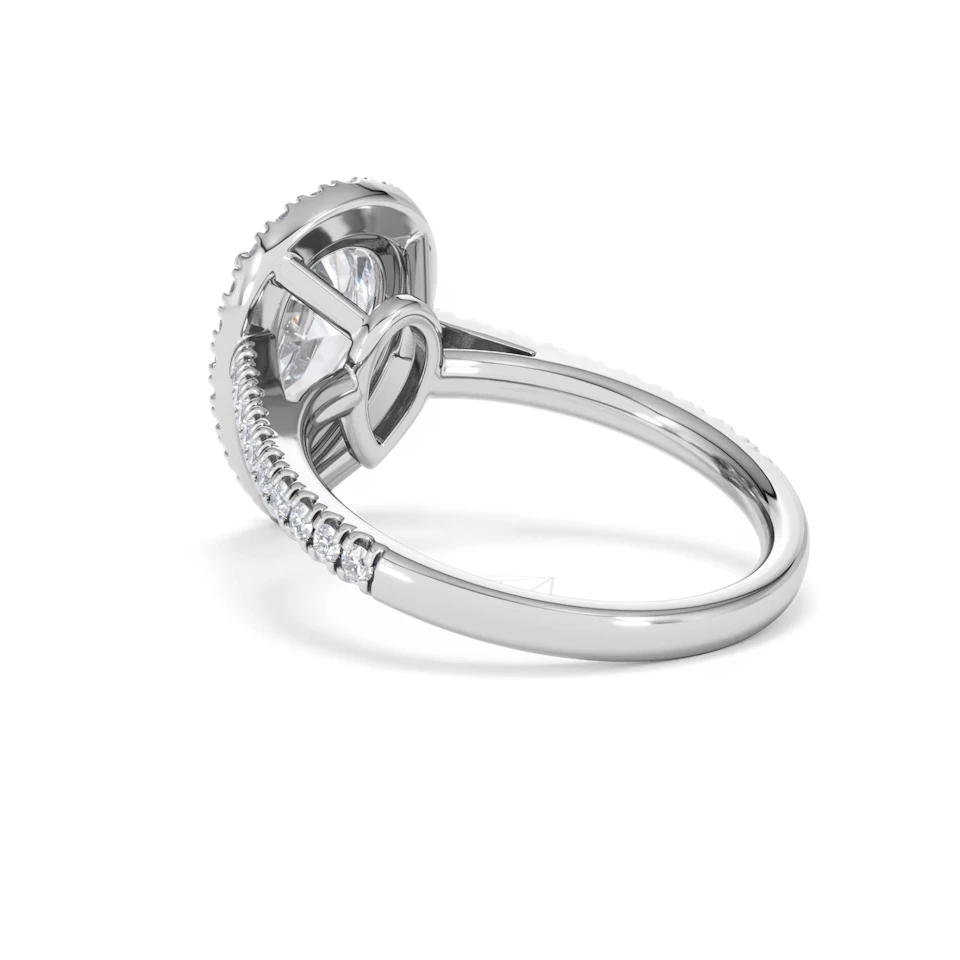 Diana Lab Diamond Pear Halo Engagement Ring Platinum 2.60ct F/VS1