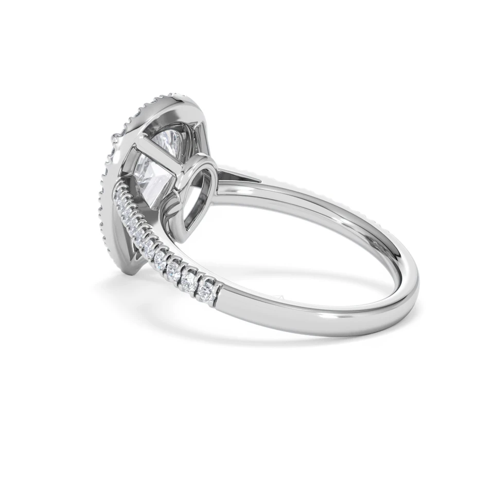 Diana Lab Diamond Pear Halo Engagement Ring Platinum 2.60ct F/VS1