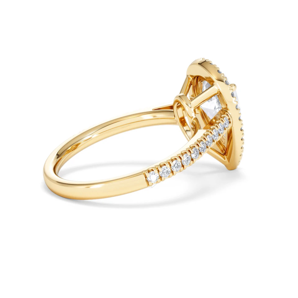 Diana Lab Diamond Pear Halo Engagement Ring in 18K Gold 2.60ct F/VS1