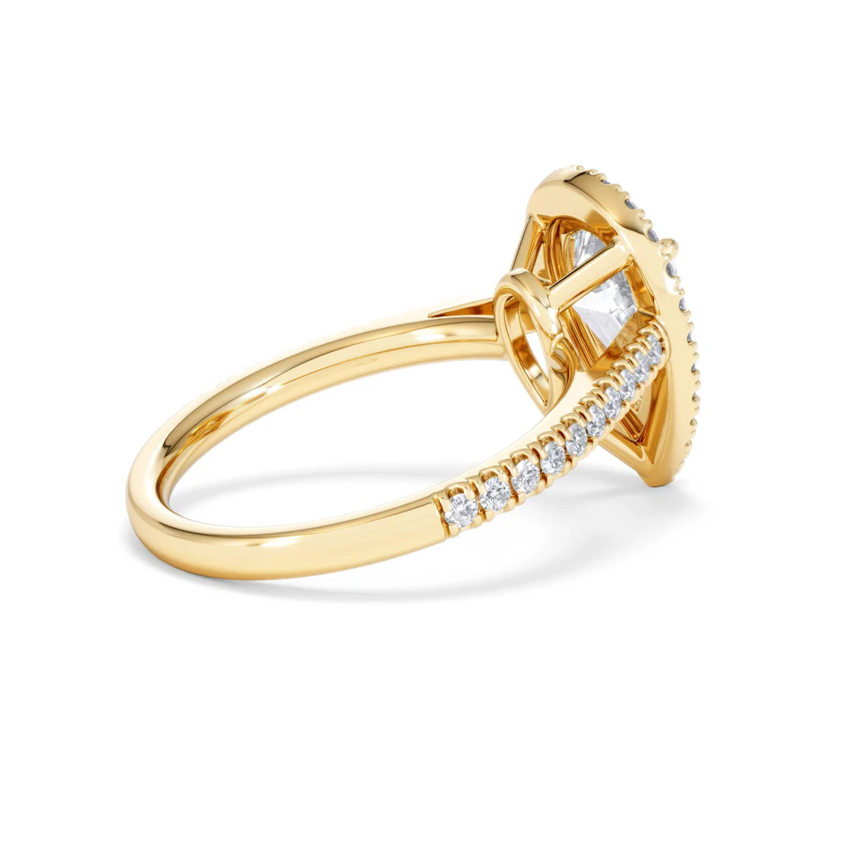 Diana Lab Diamond Pear Halo Engagement Ring in 18K Gold 2.60ct F/VS1