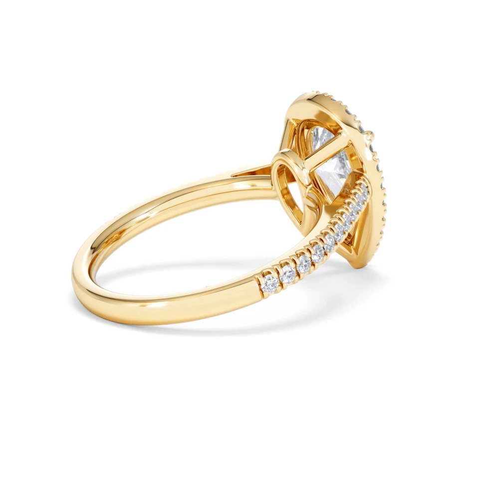 Diana Lab Diamond Pear Halo Engagement Ring in 18K Gold 2.60ct F/VS1