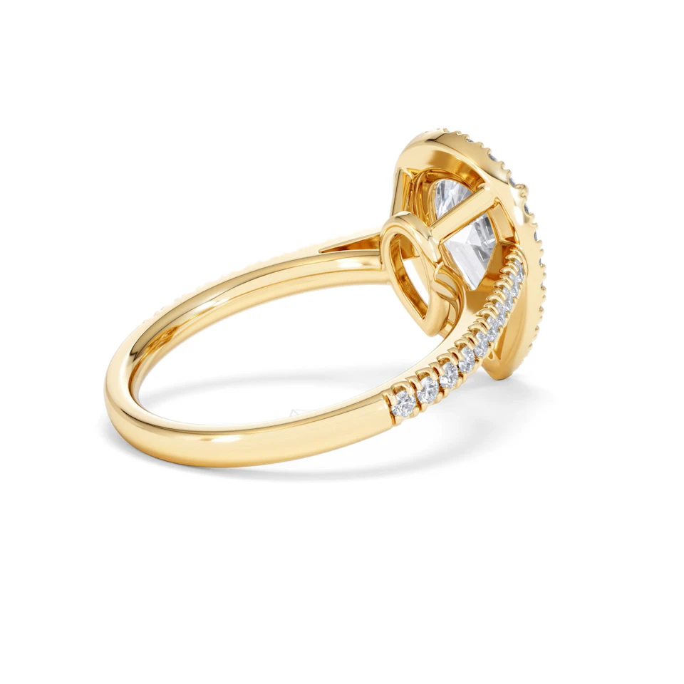Diana Lab Diamond Pear Halo Engagement Ring in 18K Gold 2.60ct F/VS1