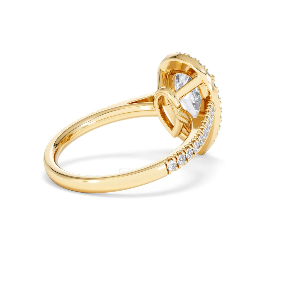 Diana Lab Diamond Pear Halo Engagement Ring in 18K Gold 2.60ct F/VS1