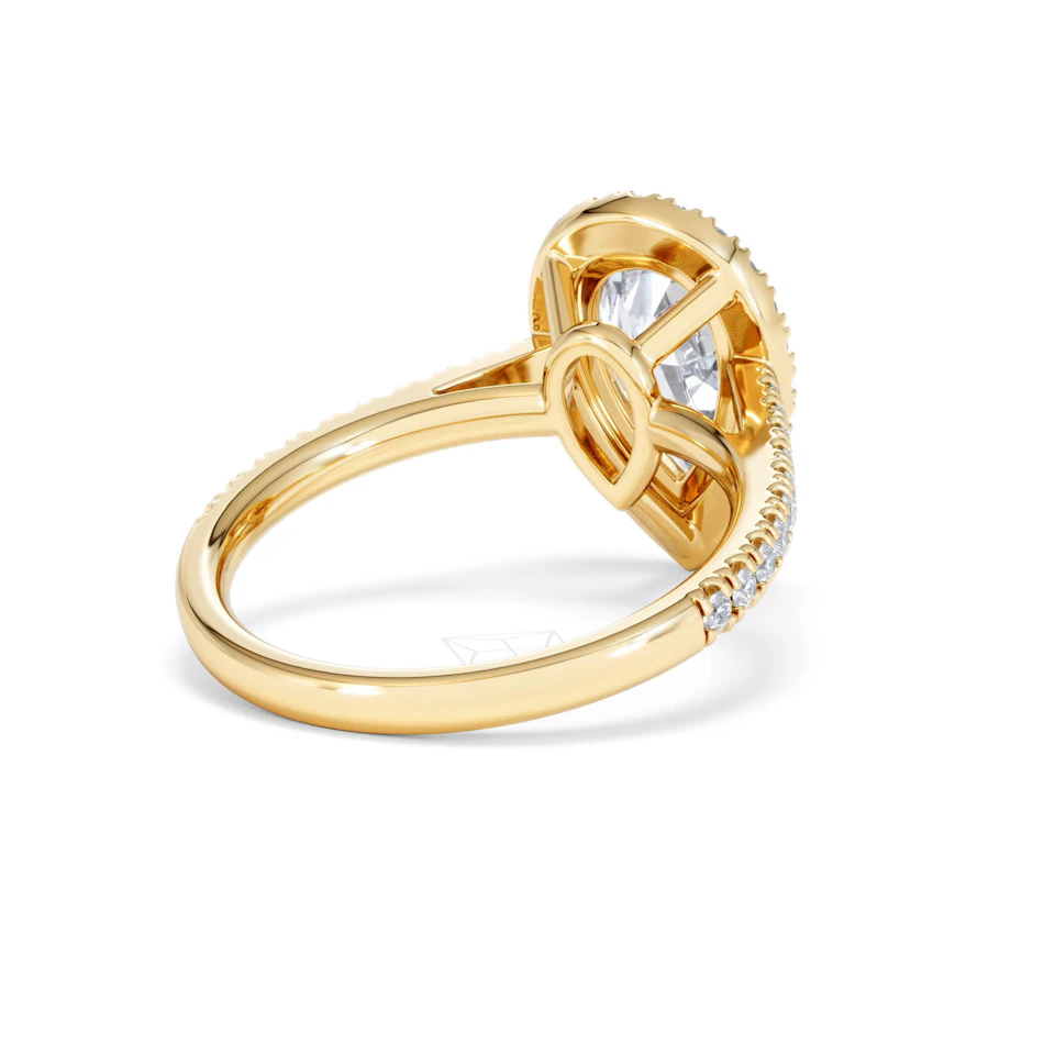 Diana Lab Diamond Pear Halo Engagement Ring in 18K Gold 2.60ct F/VS1
