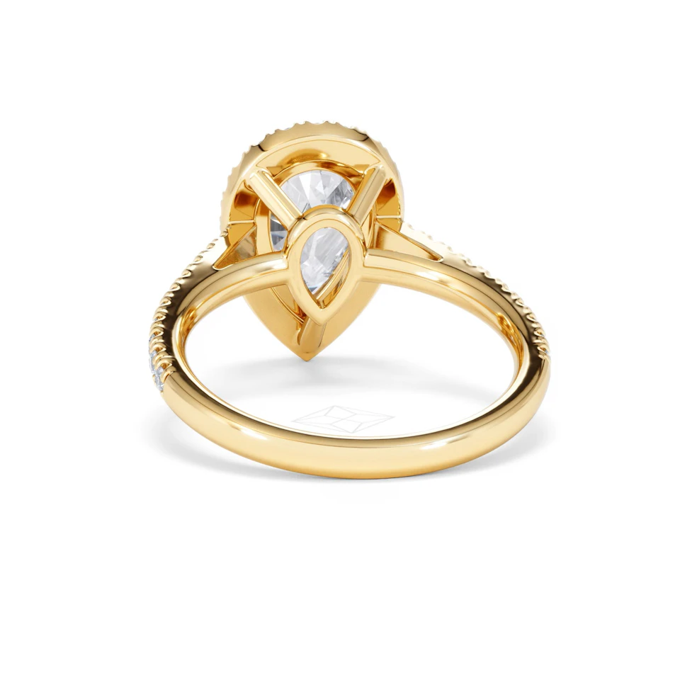 Diana Lab Diamond Pear Halo Engagement Ring in 18K Gold 2.60ct F/VS1