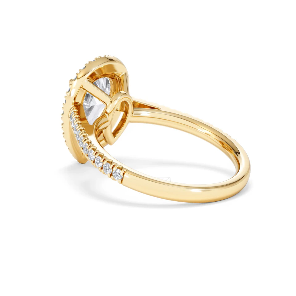 Diana Lab Diamond Pear Halo Engagement Ring in 18K Gold 2.60ct F/VS1