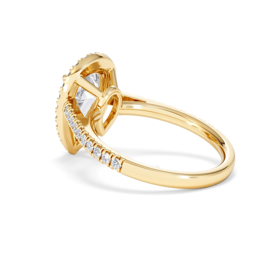 Diana Lab Diamond Pear Halo Engagement Ring in 18K Gold 2.60ct F/VS1