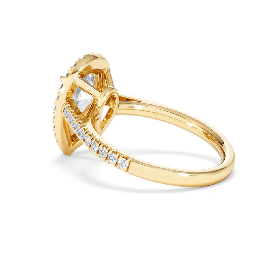 Diana Lab Diamond Pear Halo Engagement Ring in 18K Gold 2.60ct F/VS1